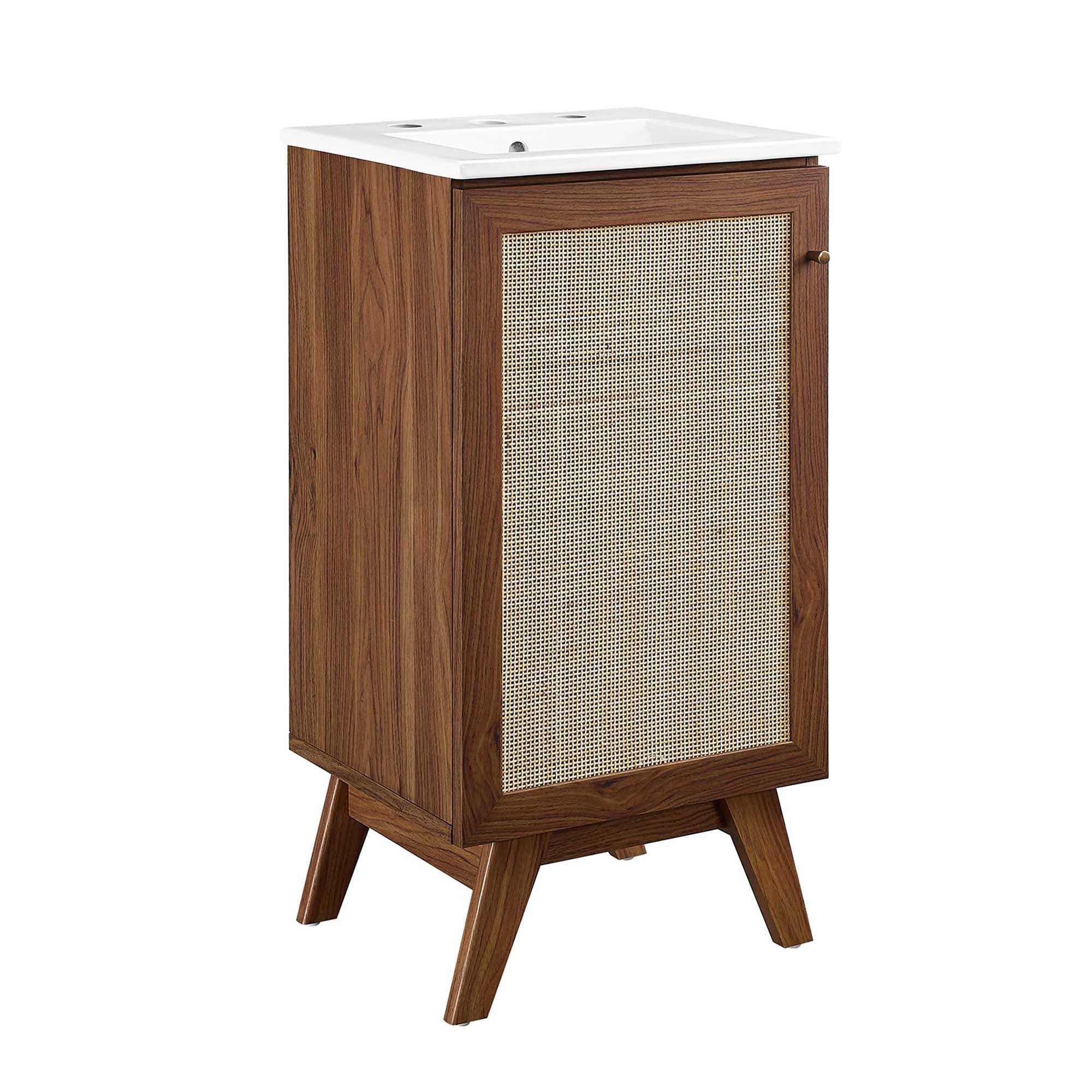 Soma Bathroom Vanity with White Basin Included - EEI-6711-WAL-WHI