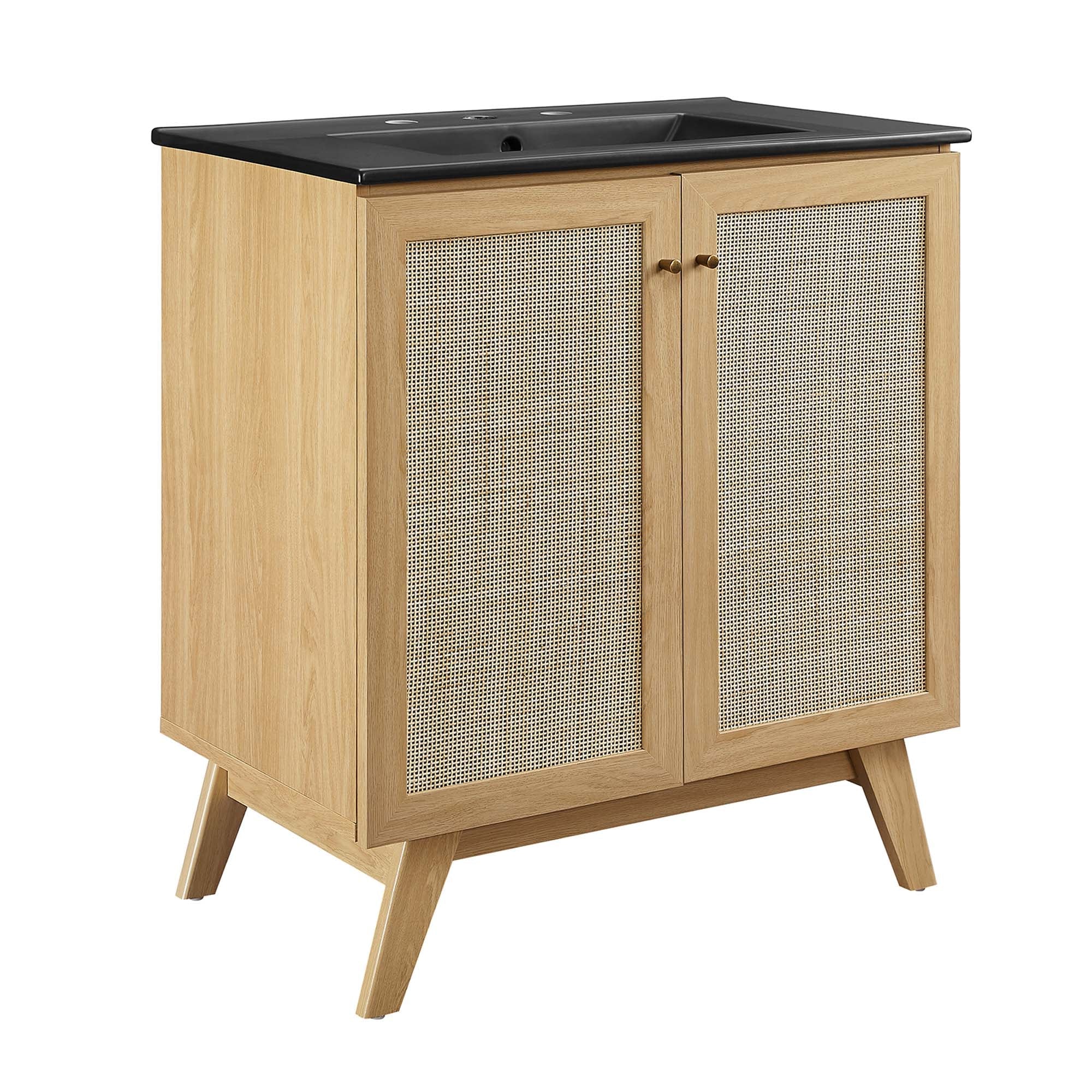 Soma Bathroom Vanity with Black Basin Included - EEI-6716-OAK-BLK
