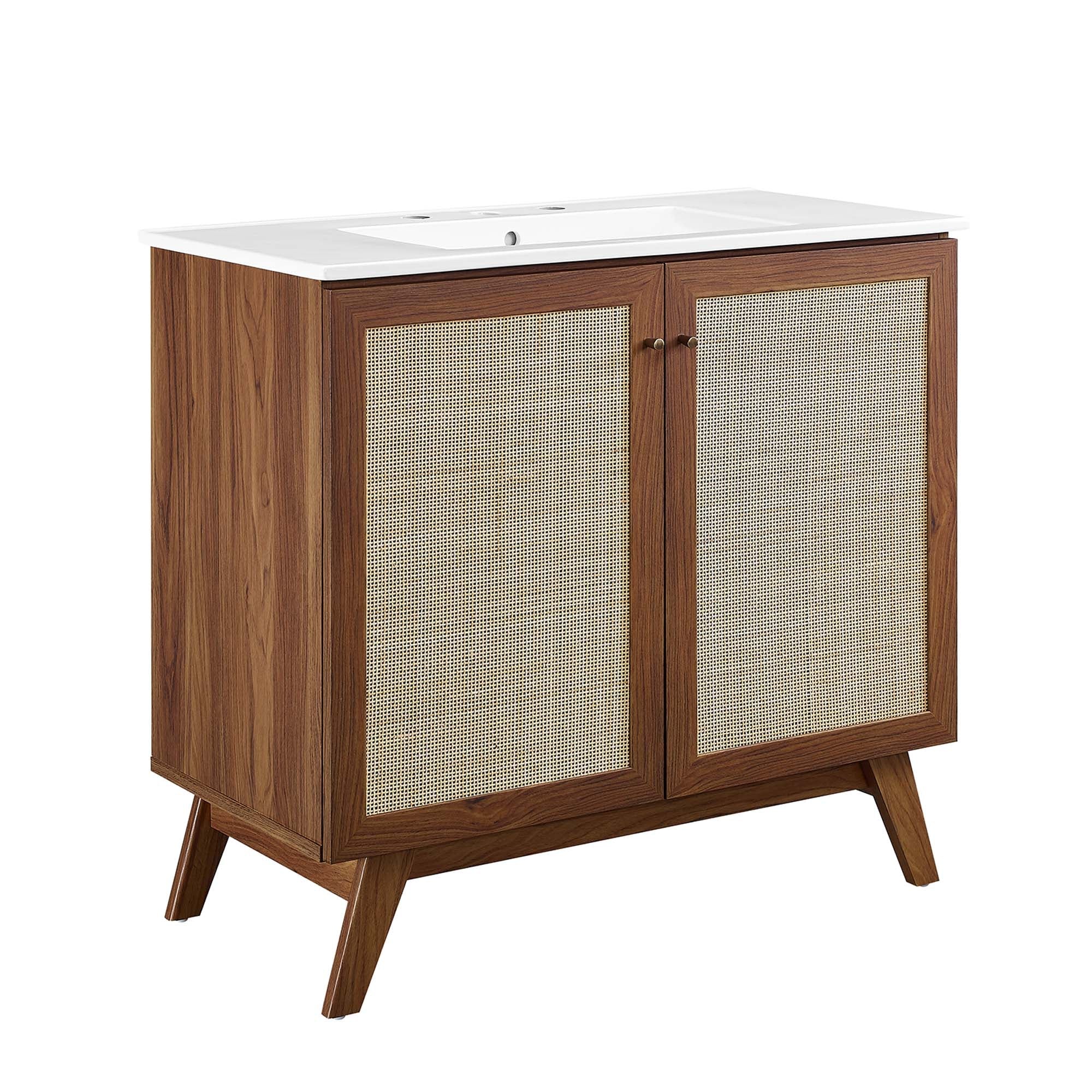 Soma Bathroom Vanity with White Basin Included - EEI-6717-WAL-WHI