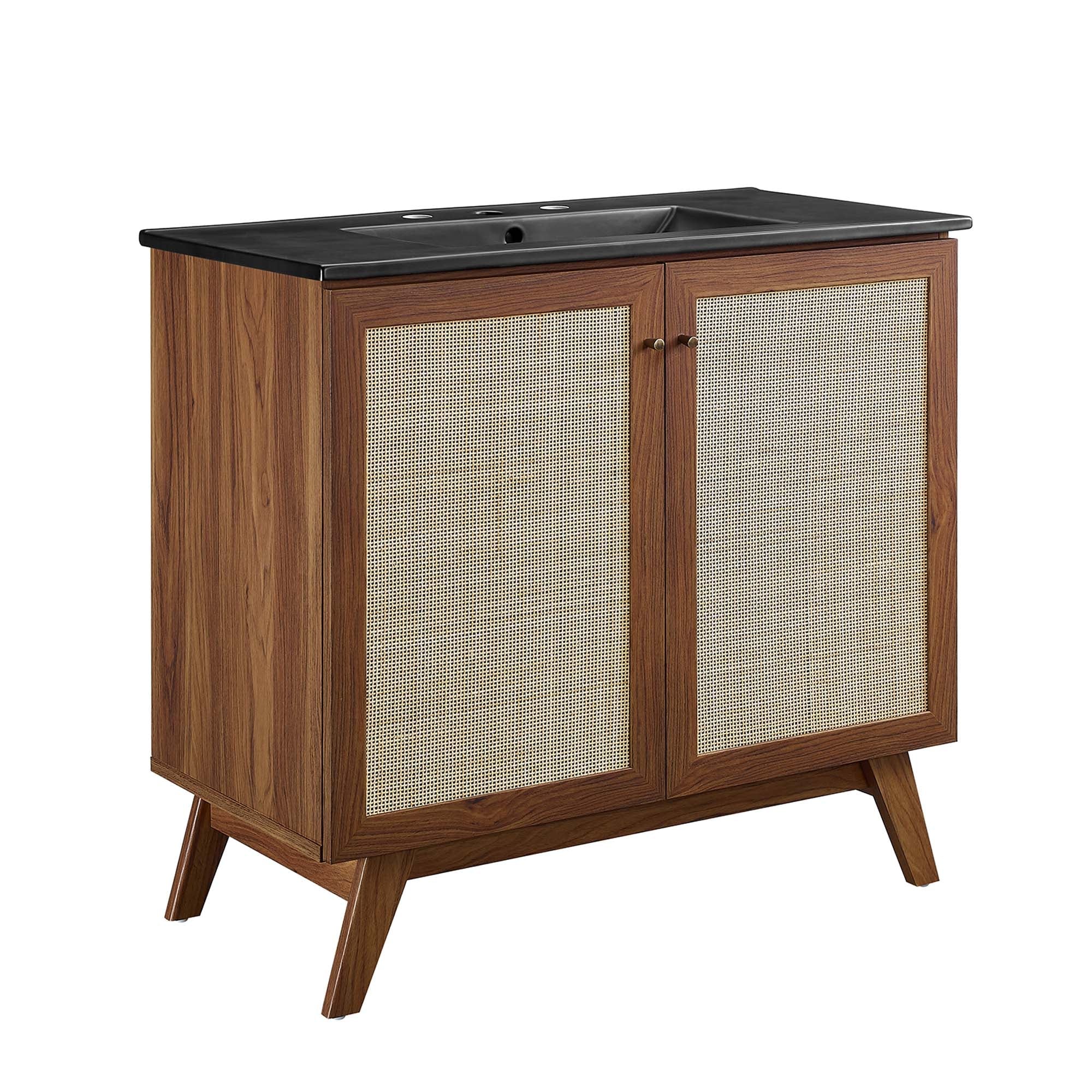 Soma Bathroom Vanity with Black Basin Included - EEI-6718-WAL-BLK