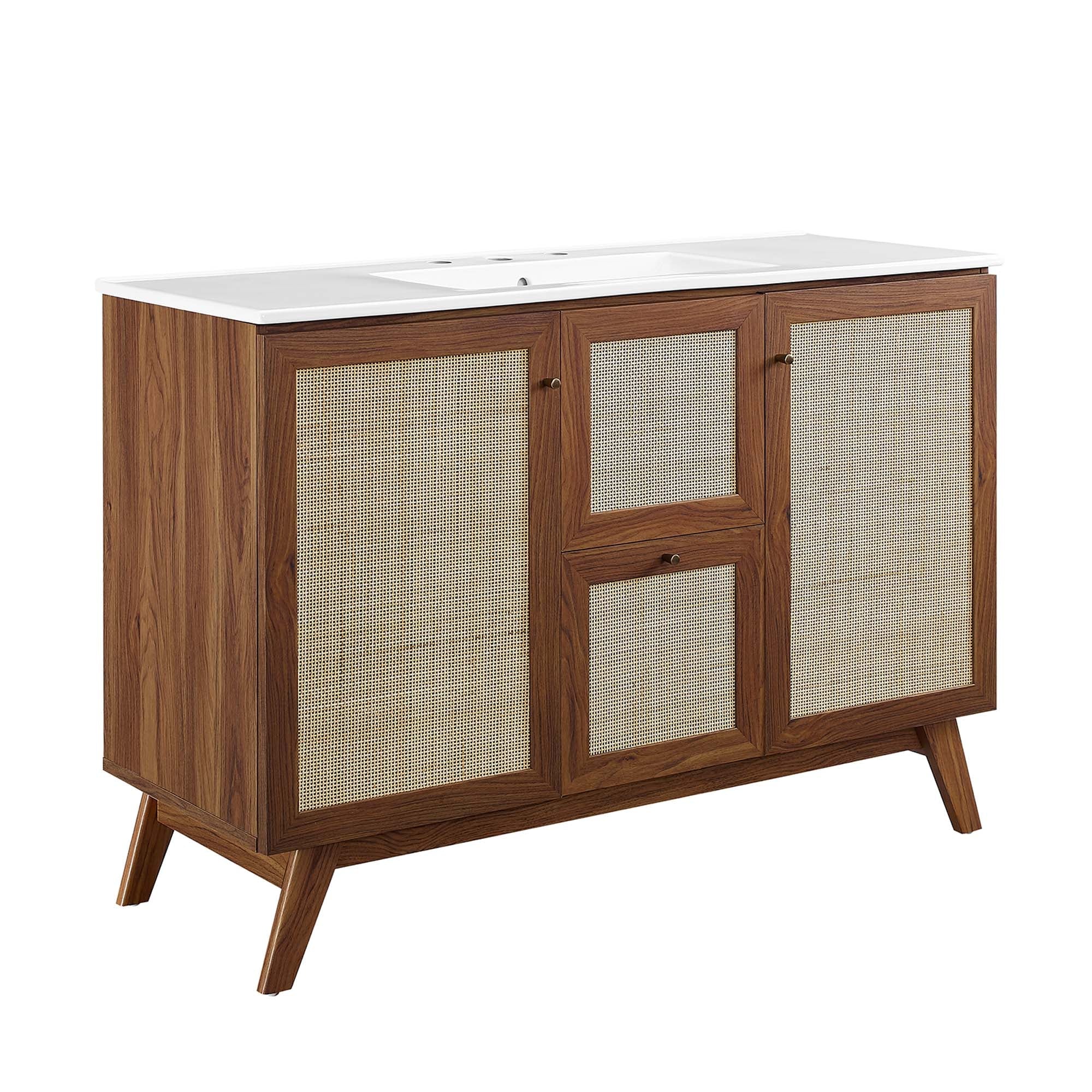 Soma Bathroom Vanity with White Basin Included - EEI-6719-WAL-WHI