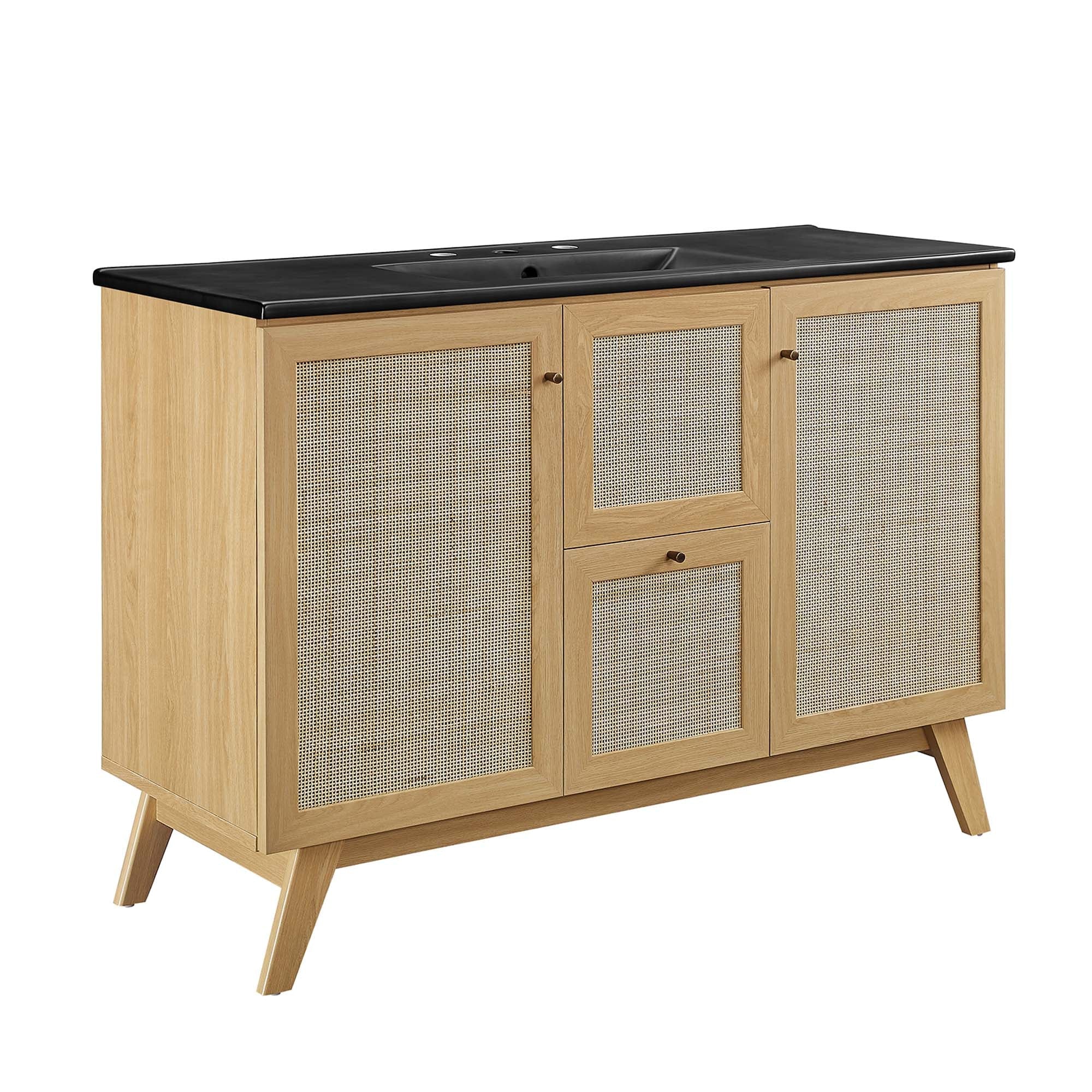 Soma Bathroom Vanity with Black Basin Included - EEI-6720-OAK-BLK