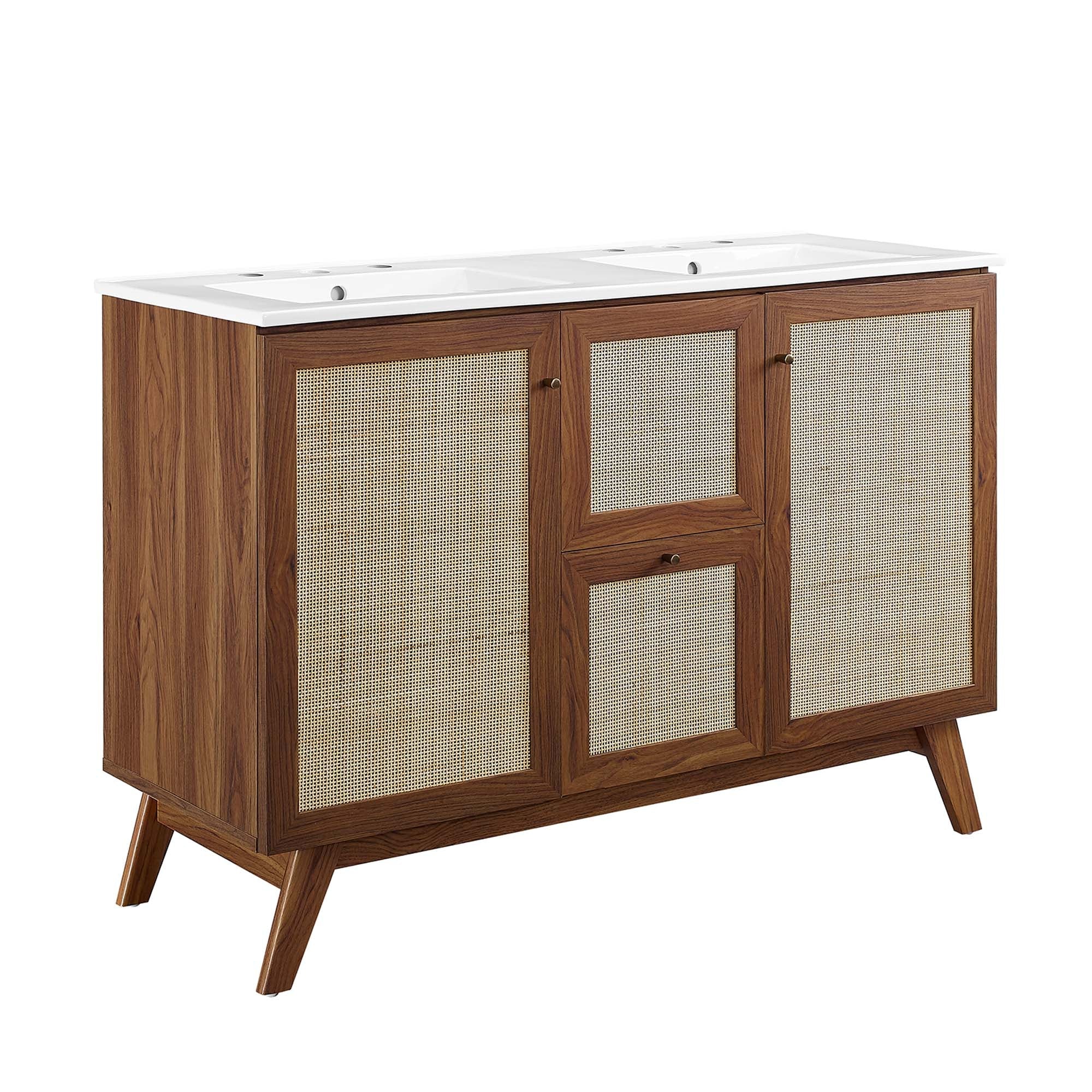 Soma Bathroom Vanity with White Basin Included - EEI-6721-WAL-WHI