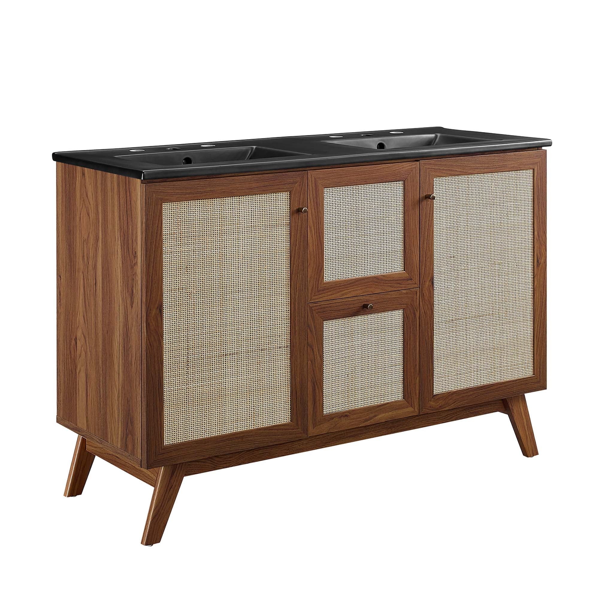 Soma Bathroom Vanity with Black Basin Included - EEI-6722-WAL-BLK