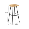 Concord Backless Wood Bar Stools - Set of 2