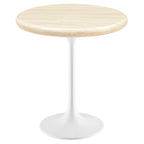 Lippa Round Artificial Travertine Side Table