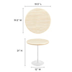 Lippa Round Artificial Travertine Side Table