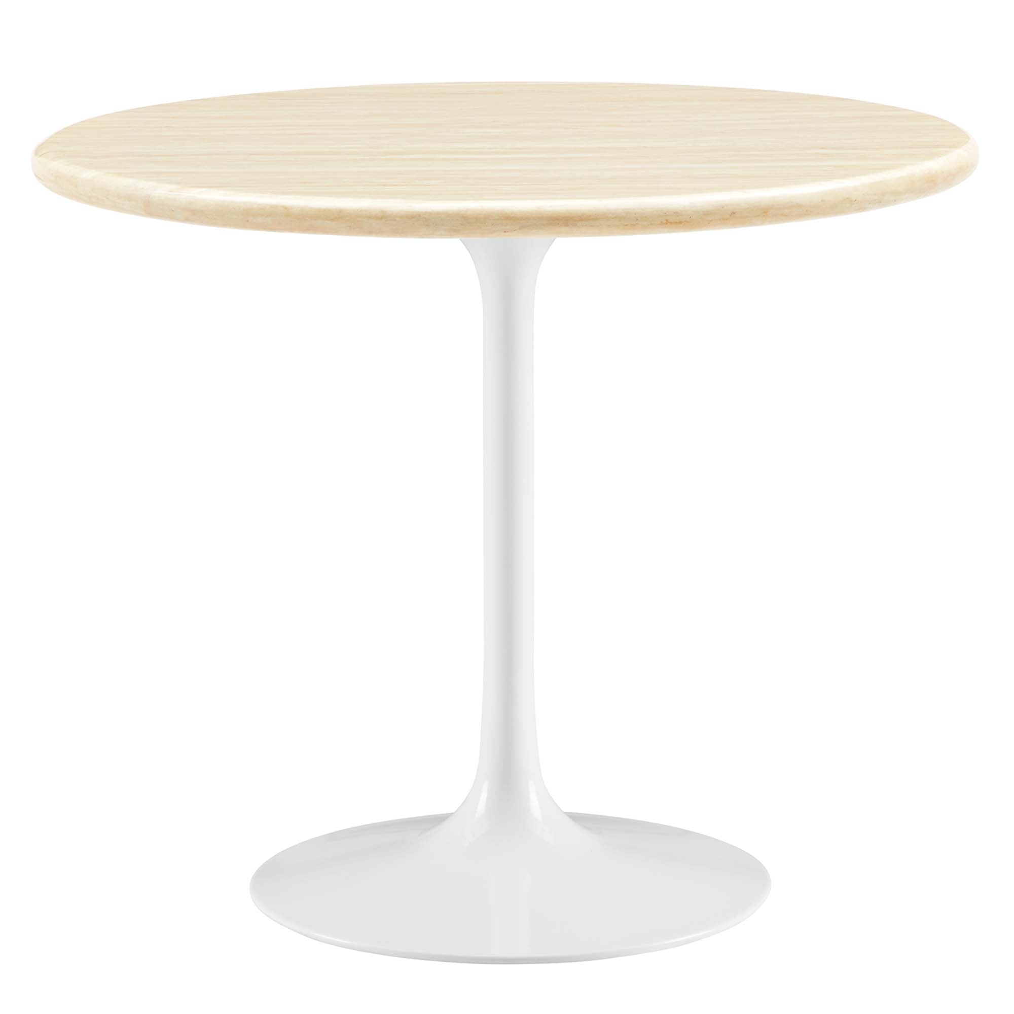 Lippa Round 36" Dining Table - EEI-6748-WHI-TRA