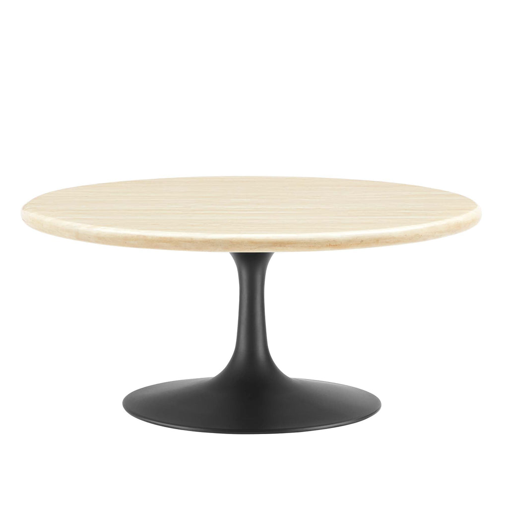 Lippa Round Artificial Travertine Coffee Table