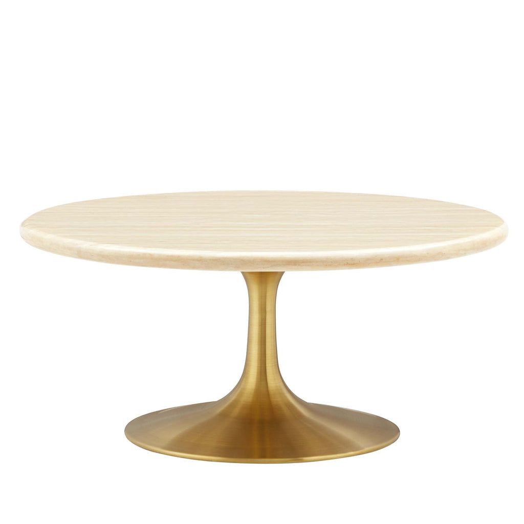 Lippa Round Artificial Travertine Coffee Table