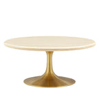 Lippa Round Artificial Travertine Coffee Table