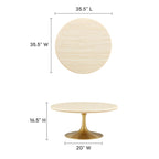 Lippa Round Artificial Travertine Coffee Table
