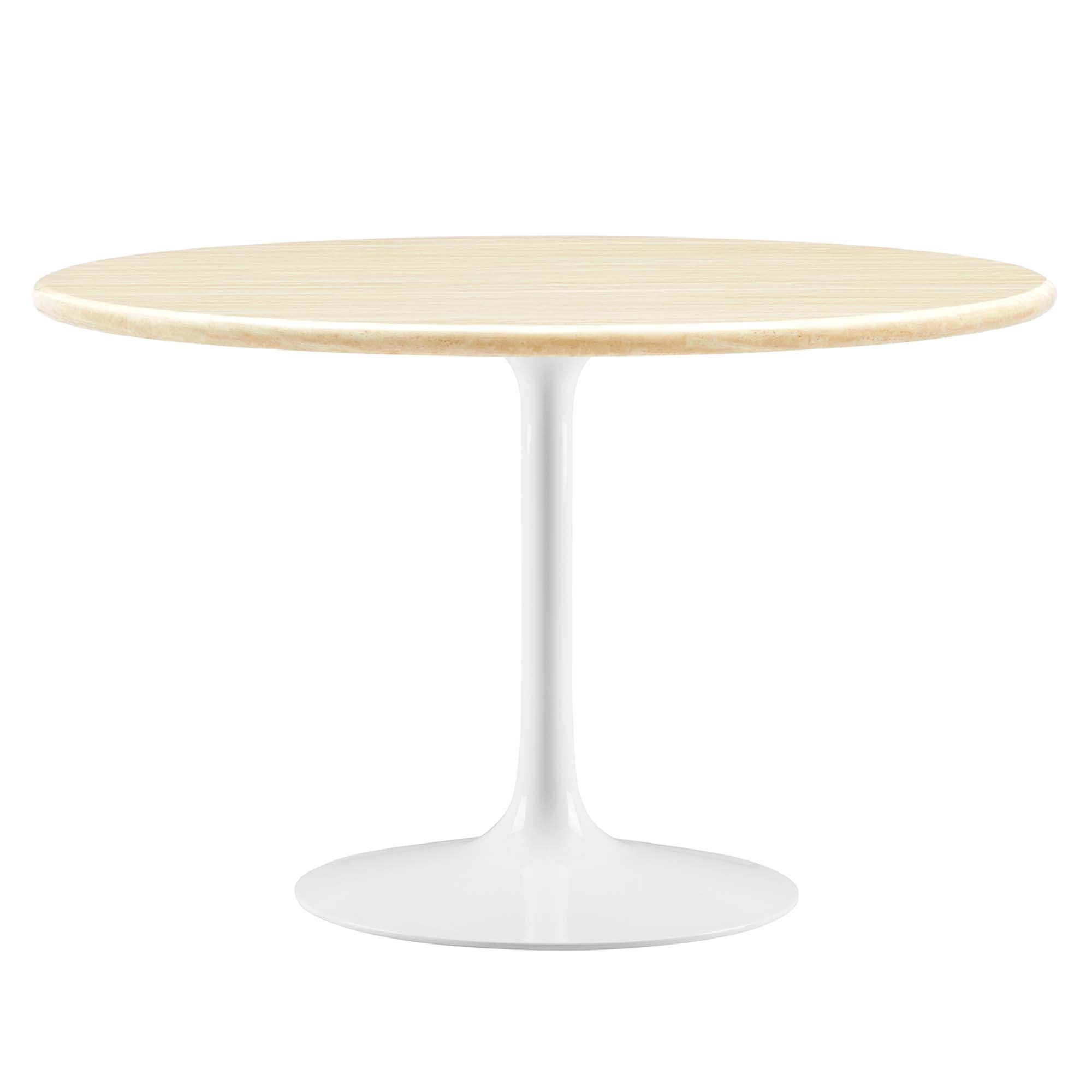 Lippa Round 48" Dining Table - EEI-6754-WHI-TRA