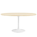 Lippa Oval Artificial Travertine Dining Table