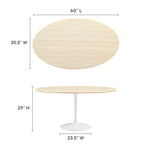 Lippa Oval Artificial Travertine Dining Table