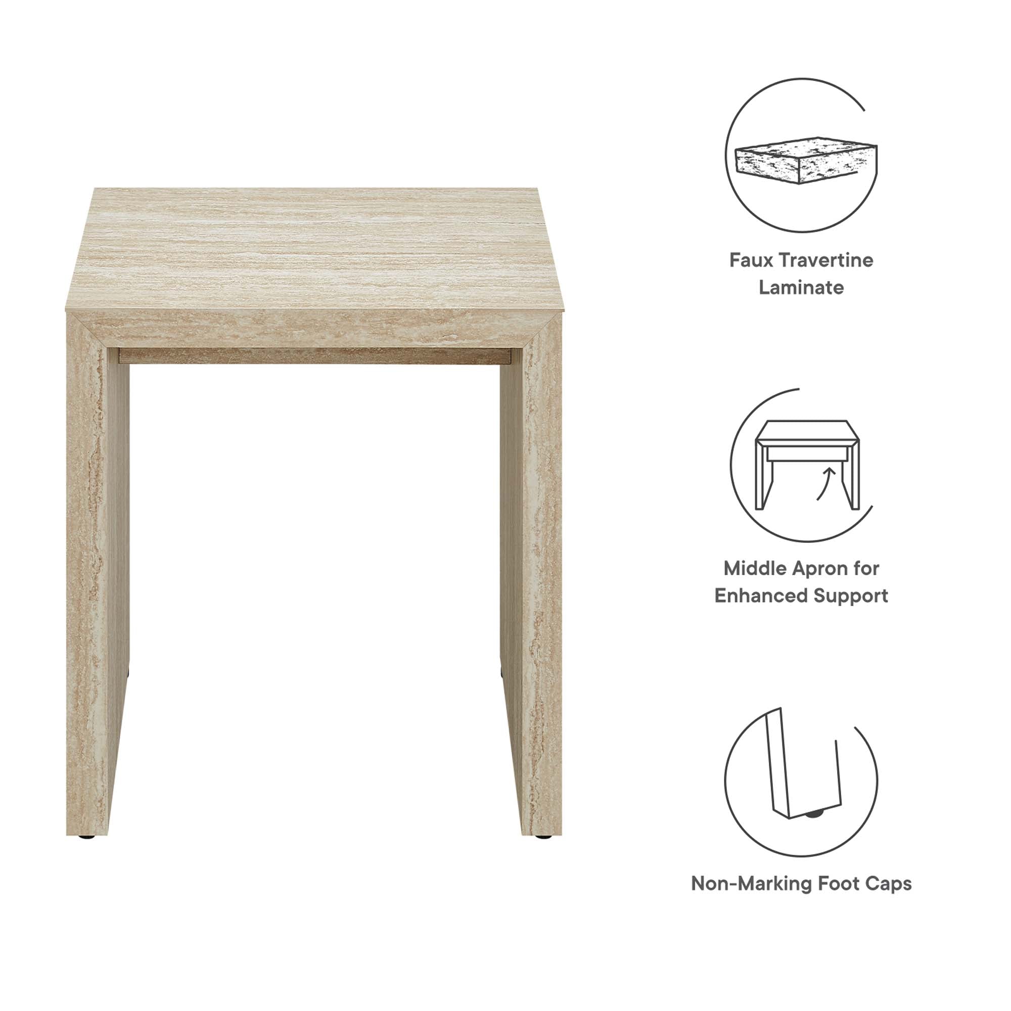Mirella Faux Travertine Console Table
