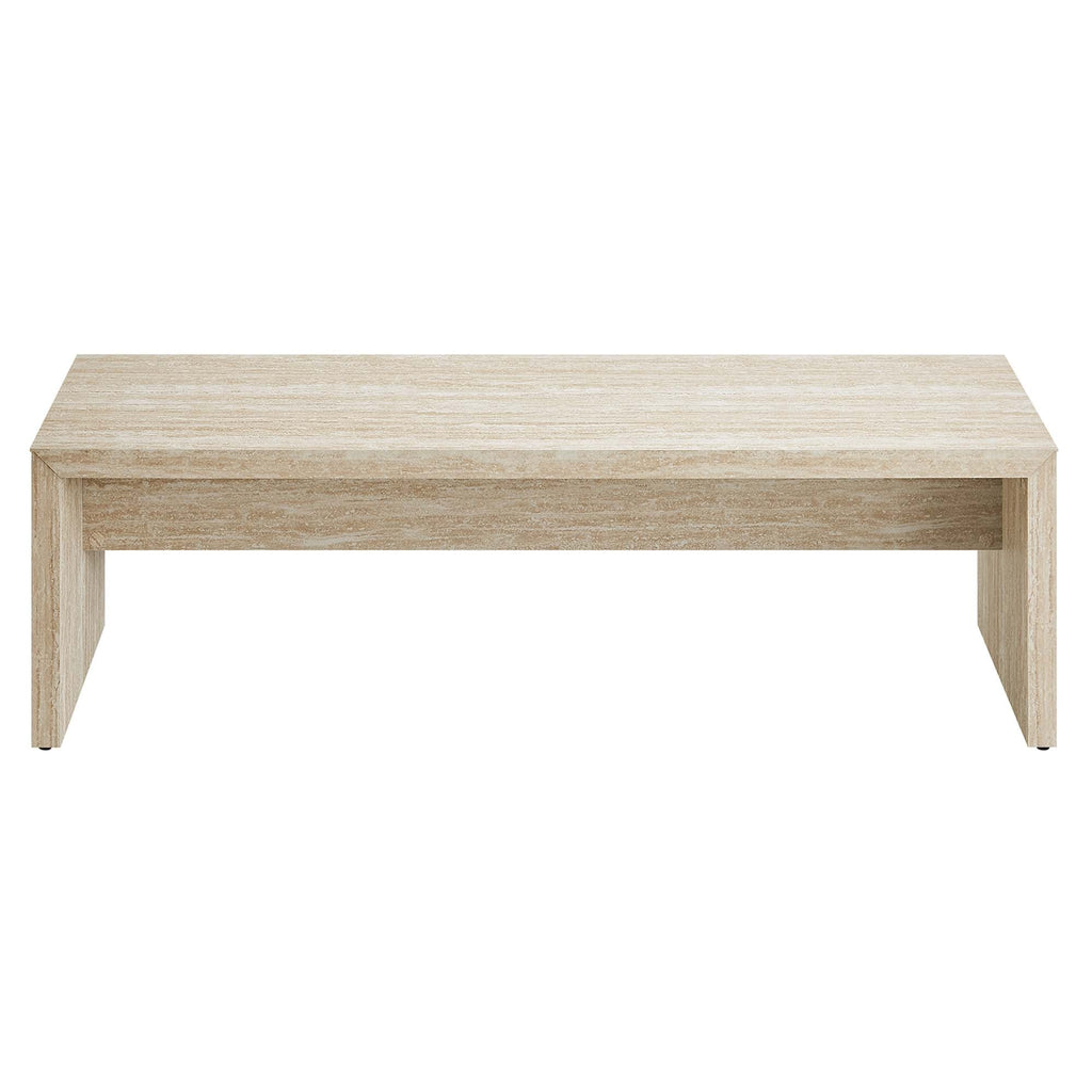 Mirella 62" Faux Travertine Long Bench