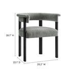 Imogen Woven Heathered Fabric Upholstered Barrel Dining Chairs - Set of 2
