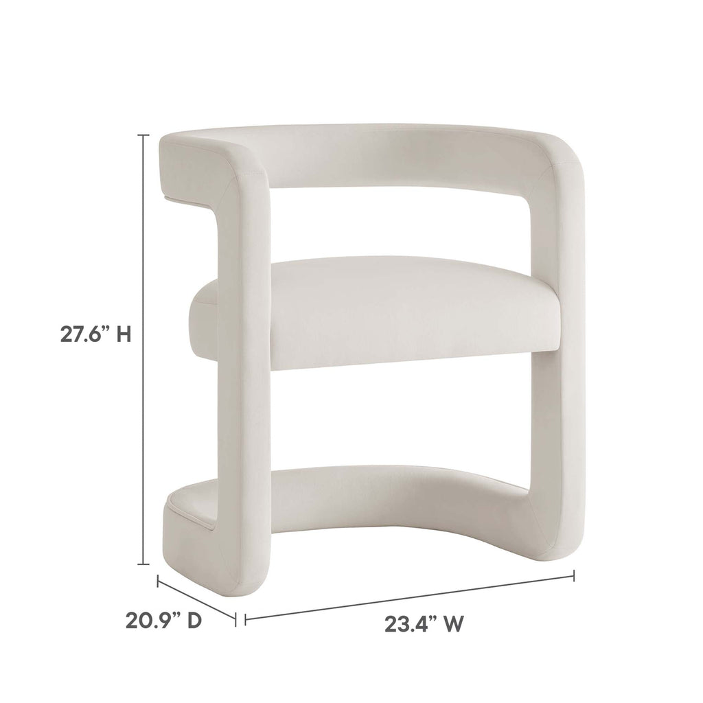 Winslow  Barrel Performance Velvet Dining Chair