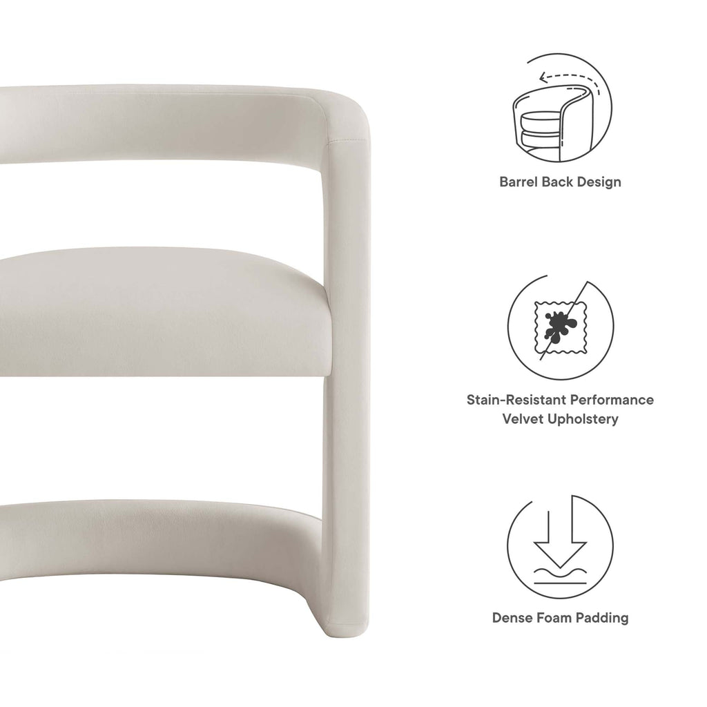 Winslow  Barrel Performance Velvet Dining Chair