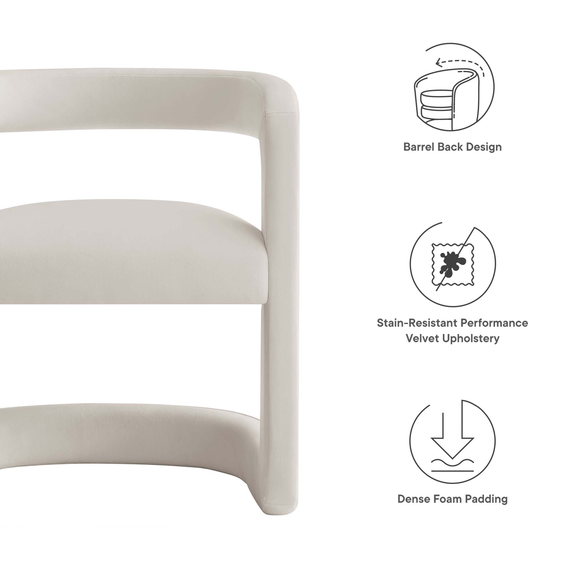 Winslow  Barrel Performance Velvet Dining Chair