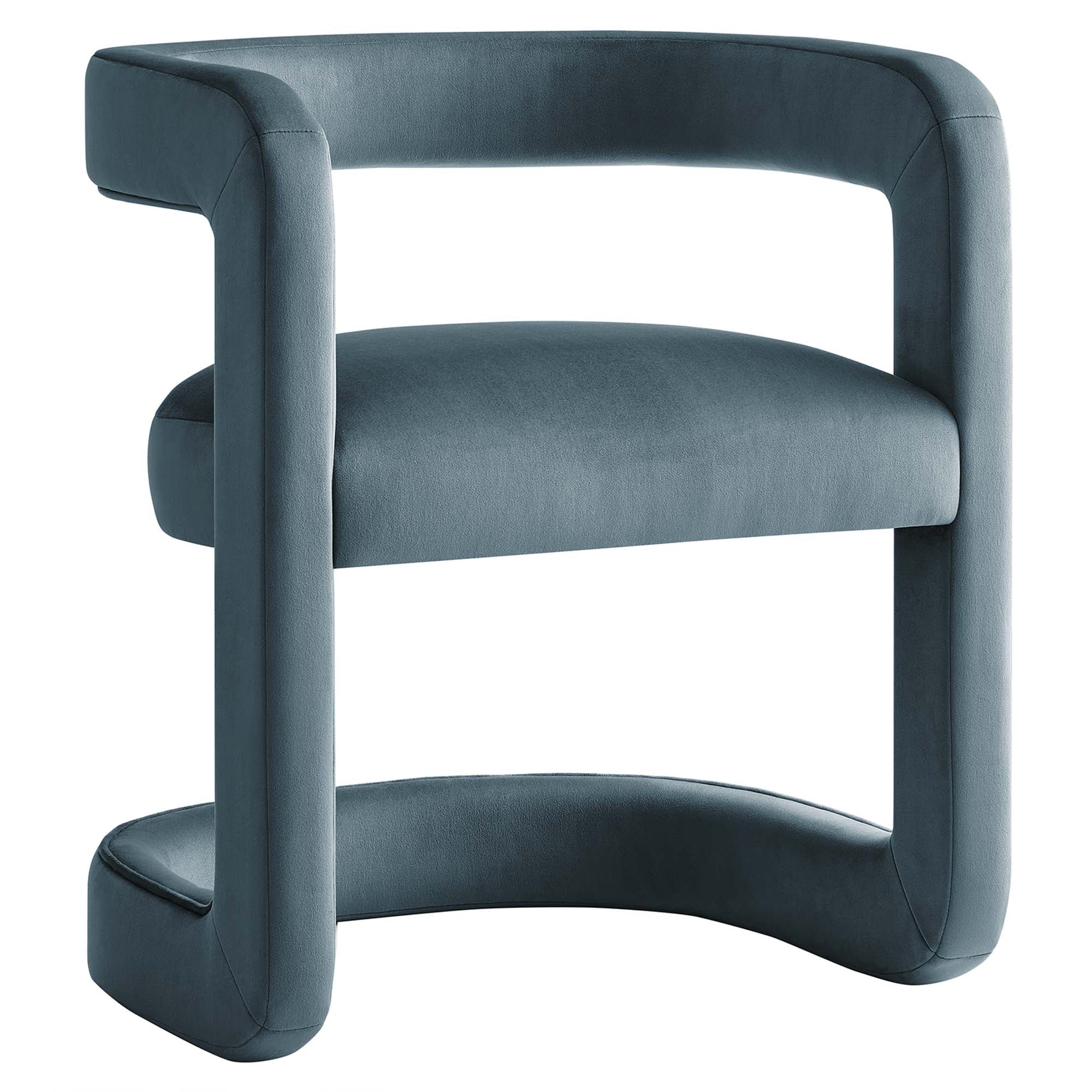 Winslow  Barrel Performance Velvet Dining Chair - EEI-7052-CAB