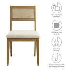 Nimba  Rattan Fabric Dining Chairs Set of 2