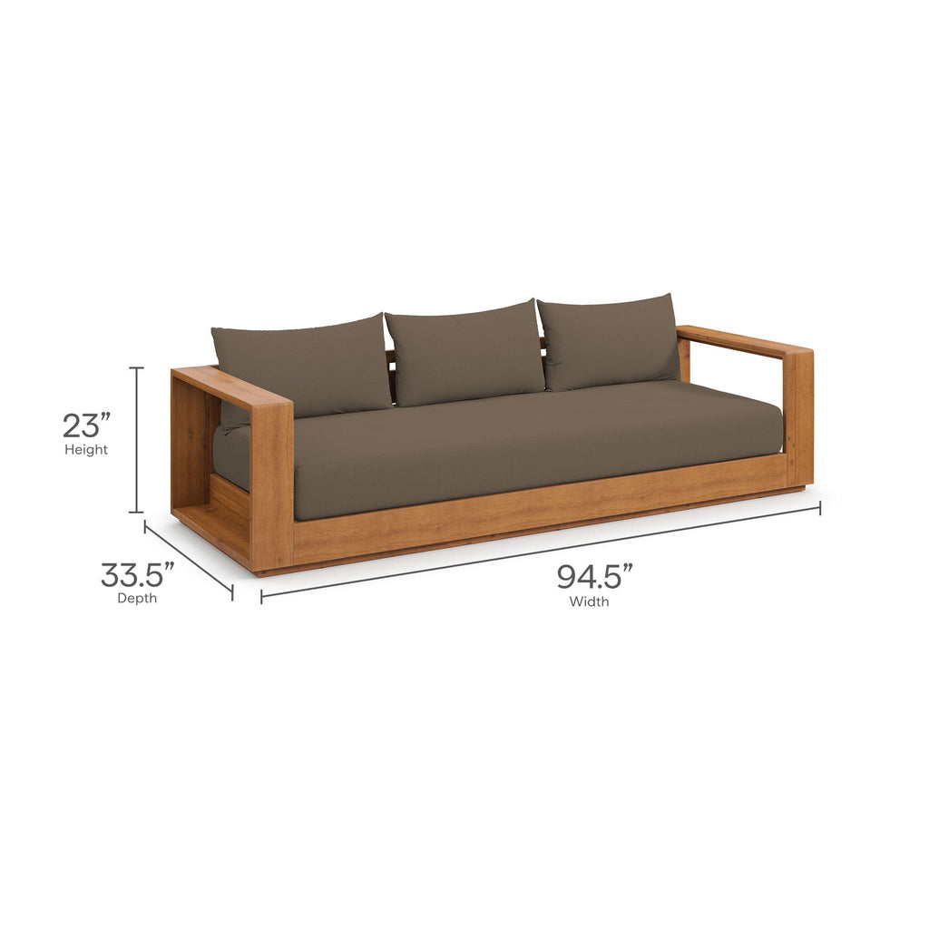 modern Outdoor Patio Acacia Wood Sofa