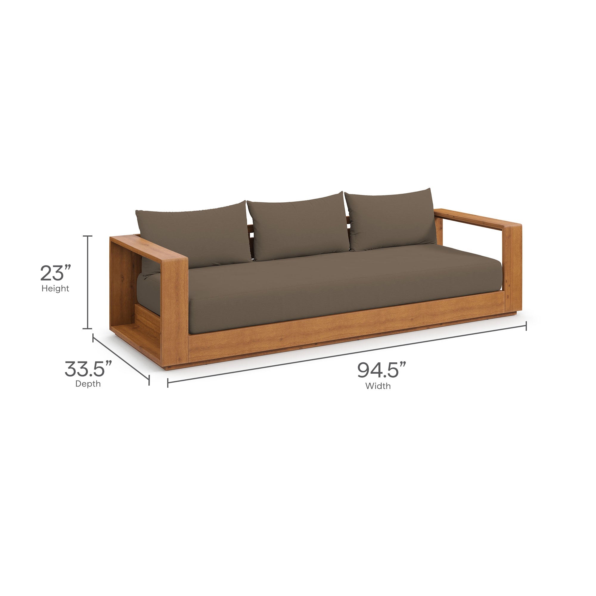 modern Outdoor Patio Acacia Wood Sofa