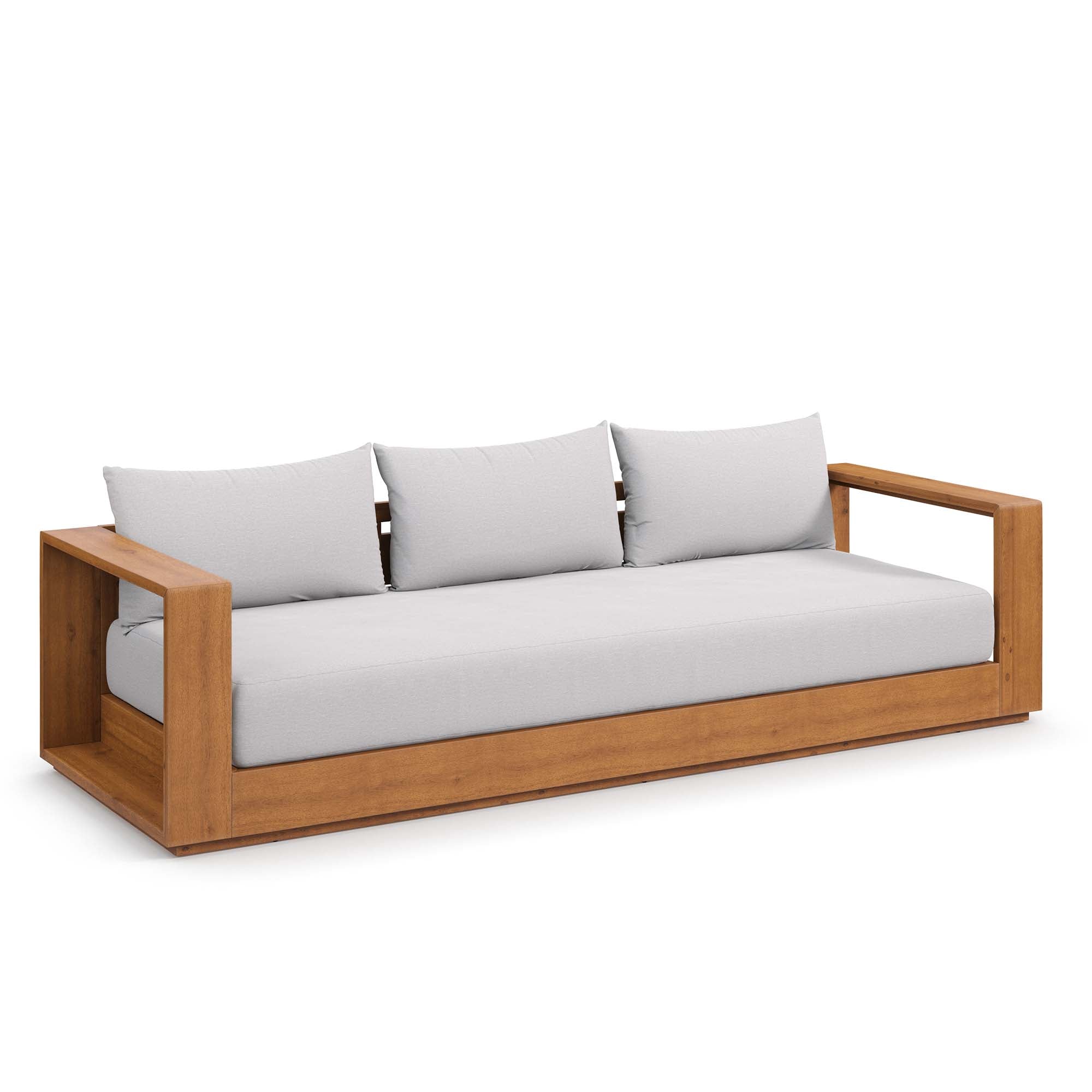 modern Outdoor Patio Acacia Wood Sofa
