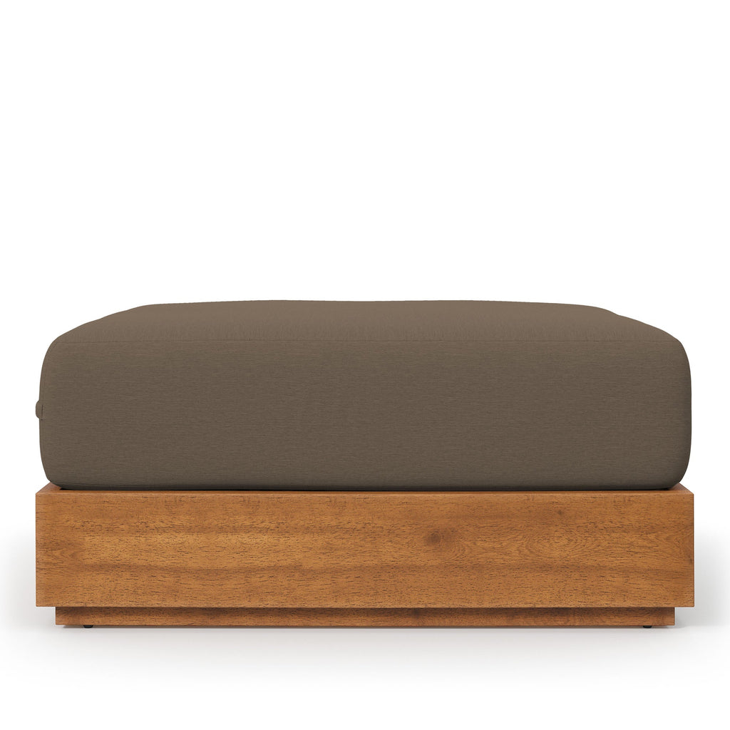 modern Outdoor Patio Acacia Wood Ottoman