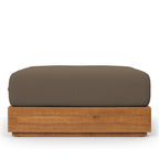 modern Outdoor Patio Acacia Wood Ottoman