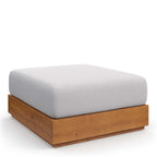 modern Outdoor Patio Acacia Wood Ottoman