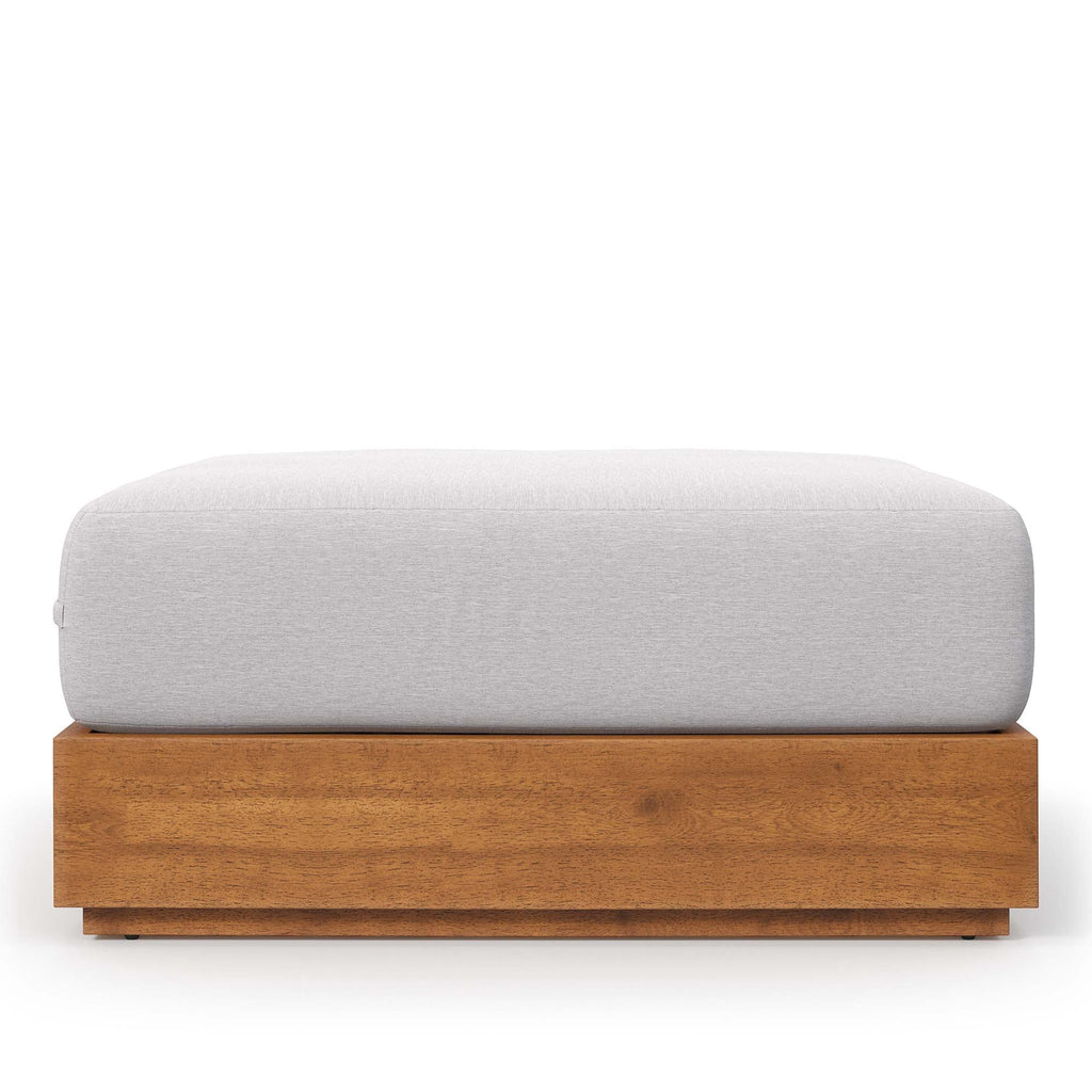modern Outdoor Patio Acacia Wood Ottoman