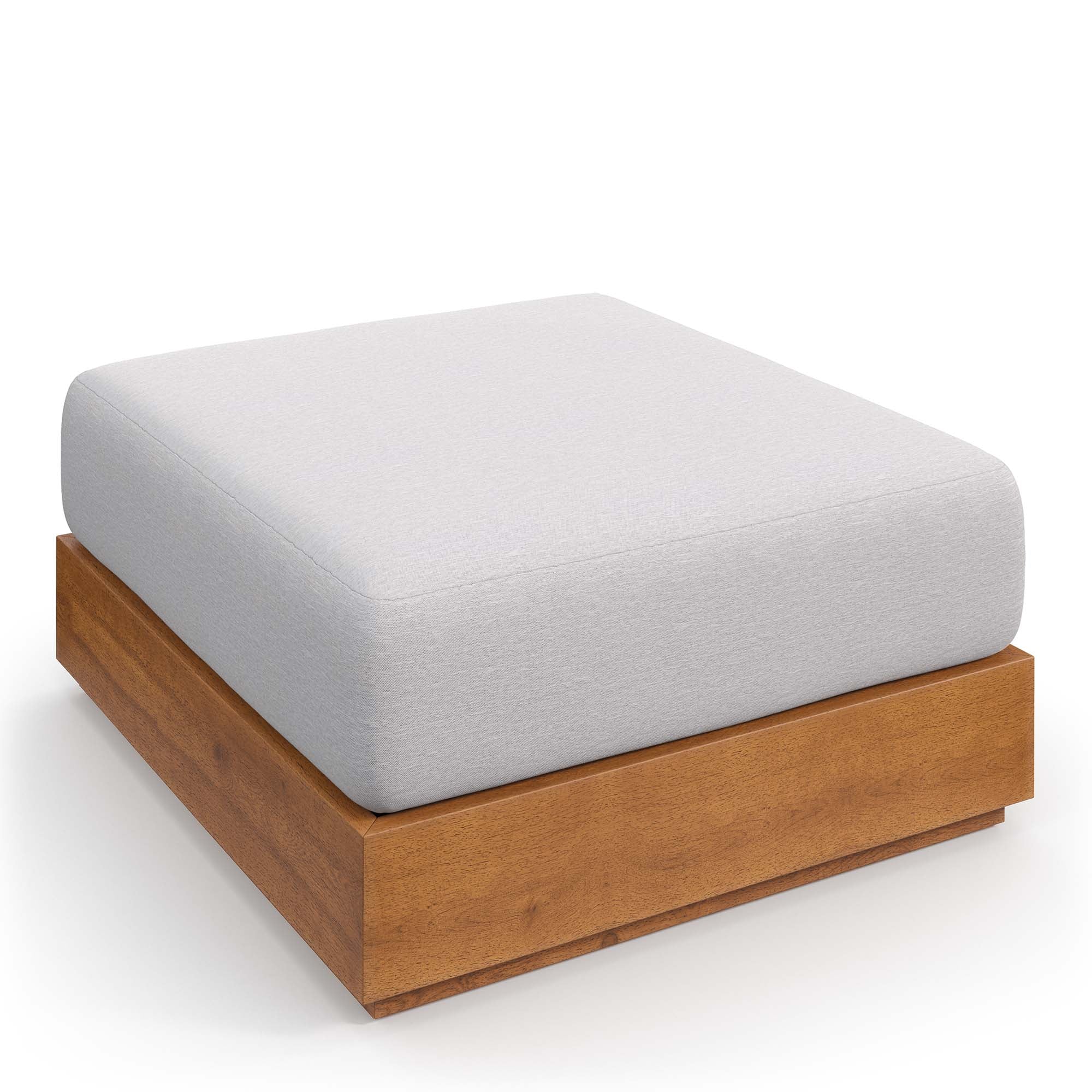 modern Outdoor Patio Acacia Wood Ottoman
