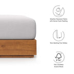 modern Outdoor Patio Acacia Wood Ottoman