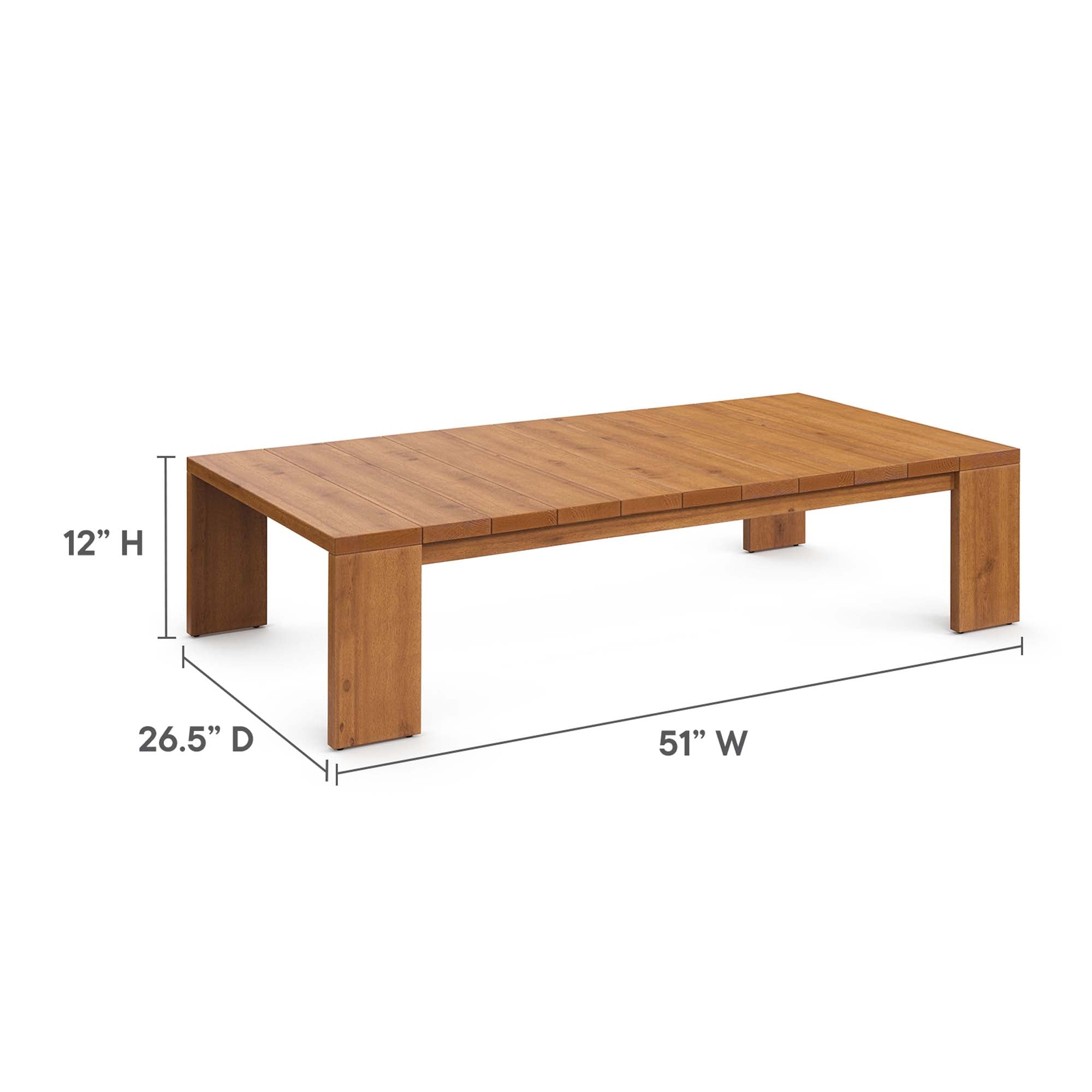 modern Outdoor Patio Acacia Wood Coffee Table
