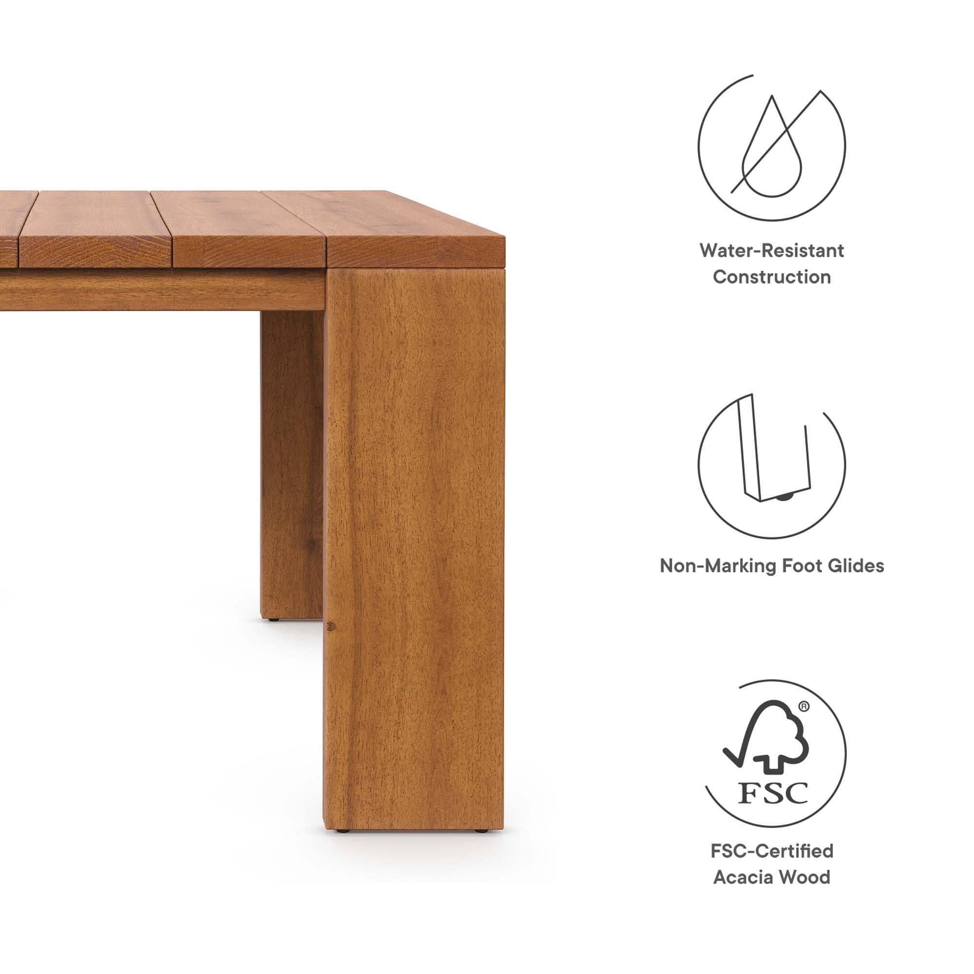 modern Outdoor Patio Acacia Wood Side Table