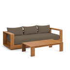 Tahoe 2-Piece Outdoor Patio Acacia Wood Sofa and Coffee Table Set - EEI-6799-NAT-COA