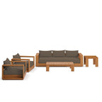 modern 5-Piece Outdoor Patio Acacia Wood Furniture Set
