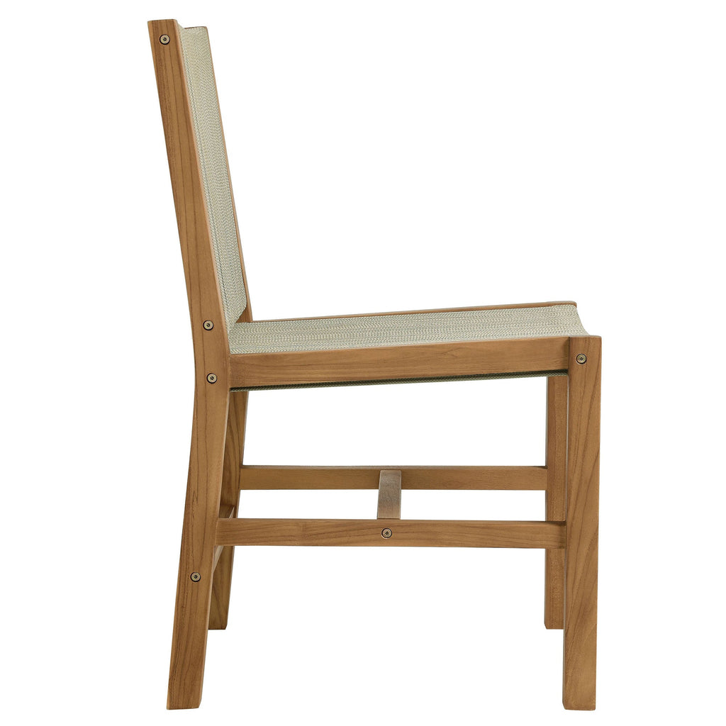 Vienna 5-Piece Outdoor Patio Teak and Rope Dining Set with Armless Chairs