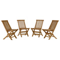 Vienna Outdoor Patio Teak Wood Folding Dining Chairs Set of 4