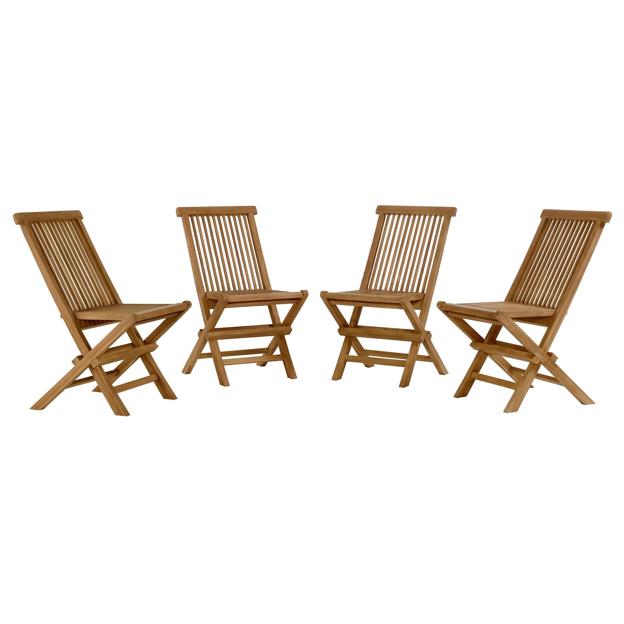 Vienna 5-Piece Outdoor Patio Teak Wood Dining Set with Folding Chairs