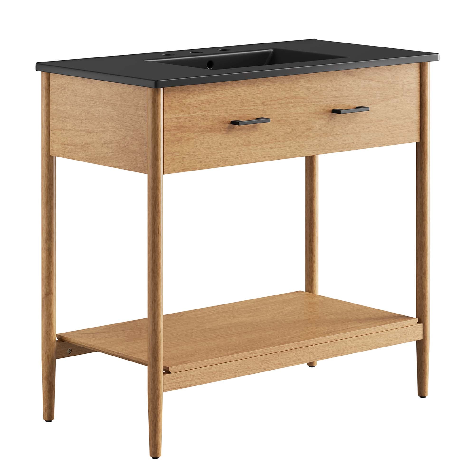Zaire Bathroom Vanity Basin Included - EEI-6823-NAT-BLK