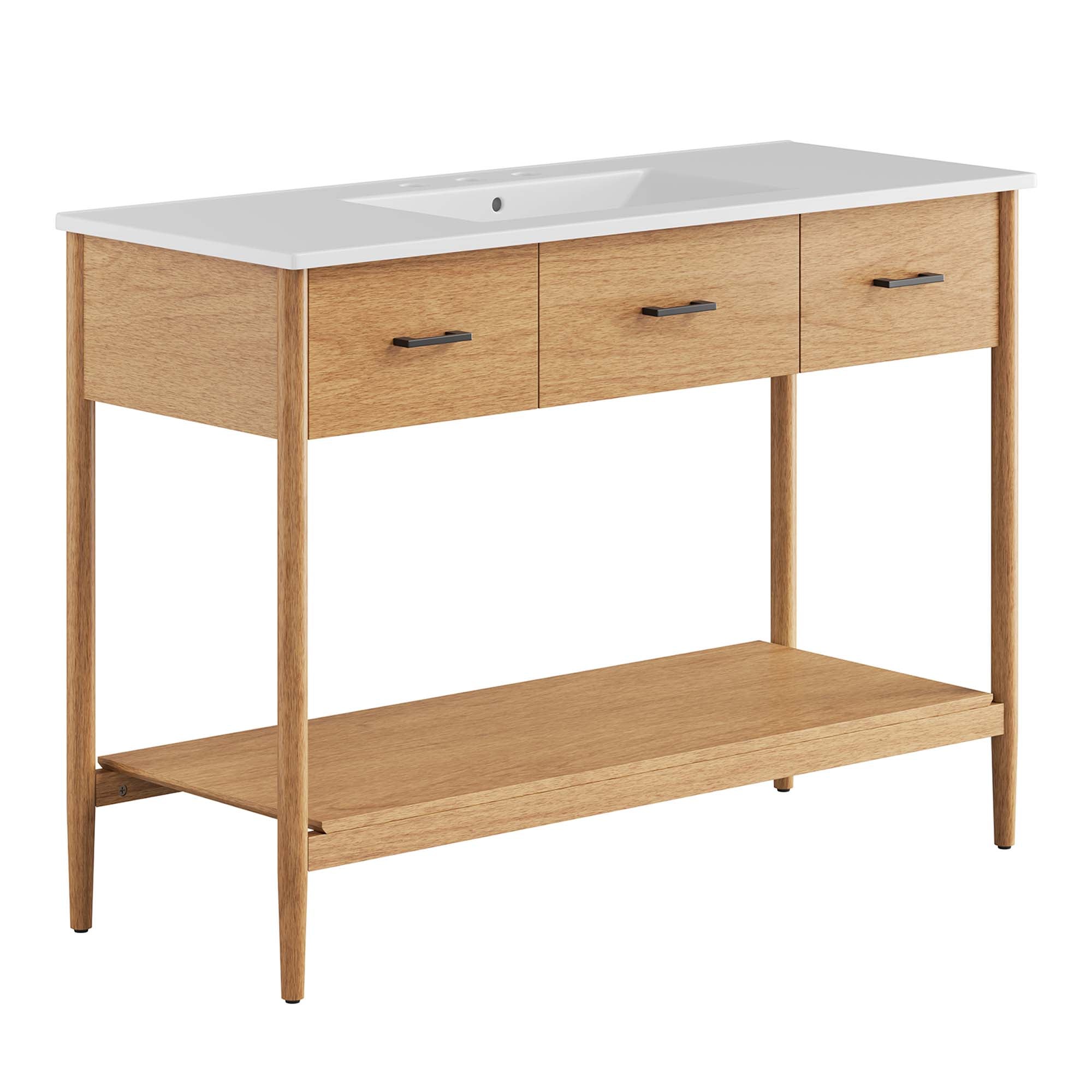 Zaire Bathroom Vanity Basin Included - EEI-6824-NAT-WHI