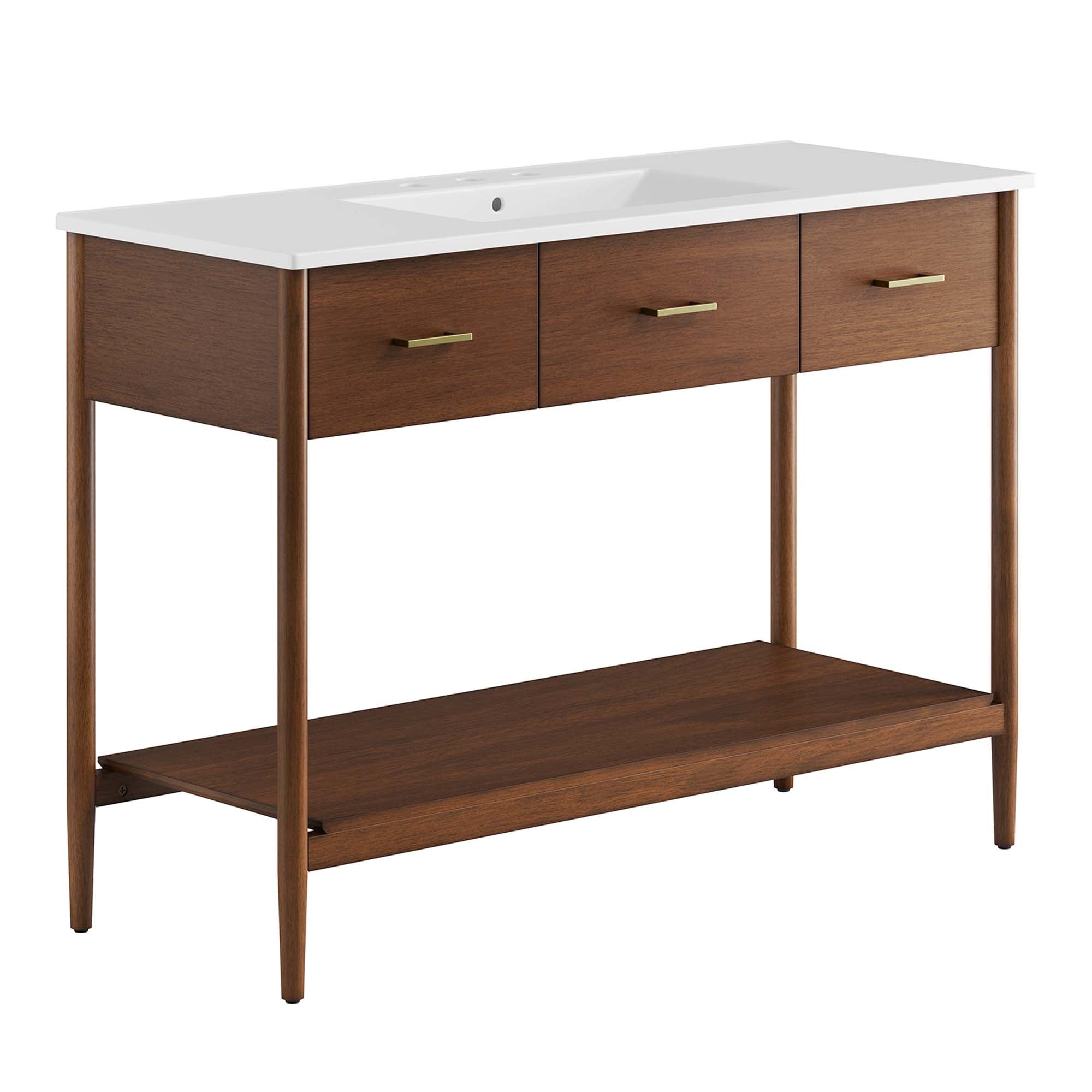 Zaire Bathroom Vanity Basin Included - EEI-6824-WAL-WHI