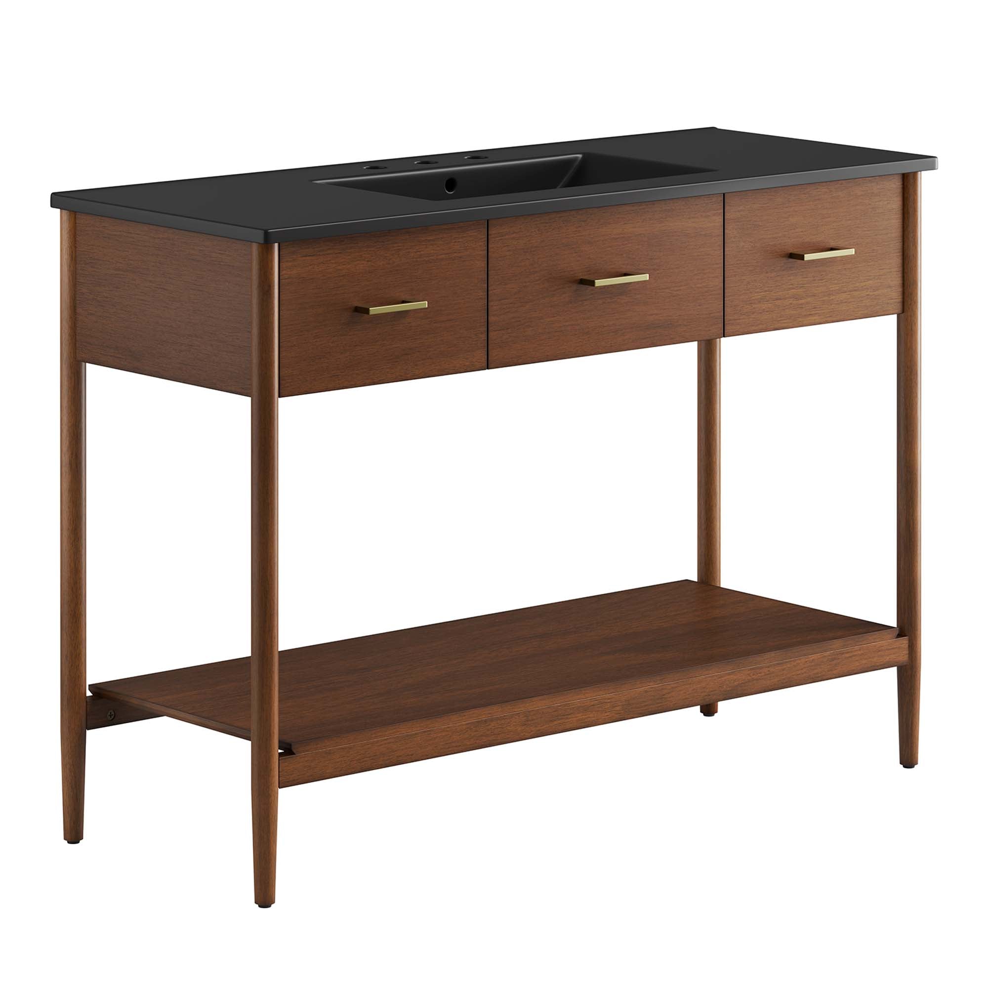 Zaire Bathroom Vanity Basin Included - EEI-6825-WAL-BLK