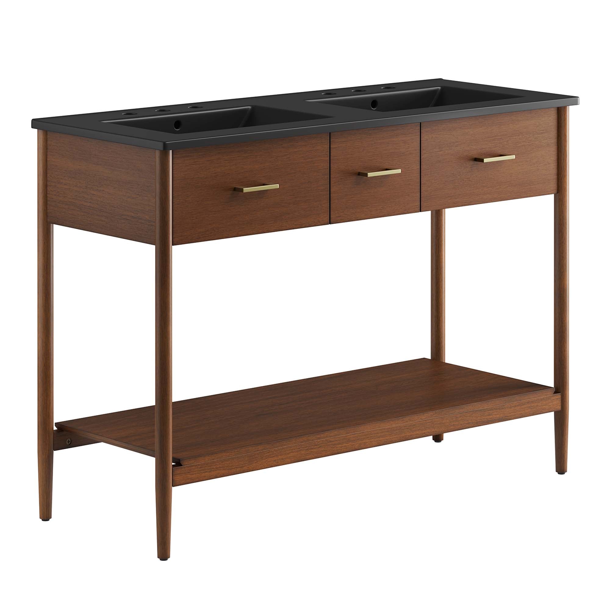 Zaire Bathroom Vanity Basin Included - EEI-6827-WAL-BLK