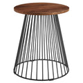 Valeo Round Wood and Metal Side Table