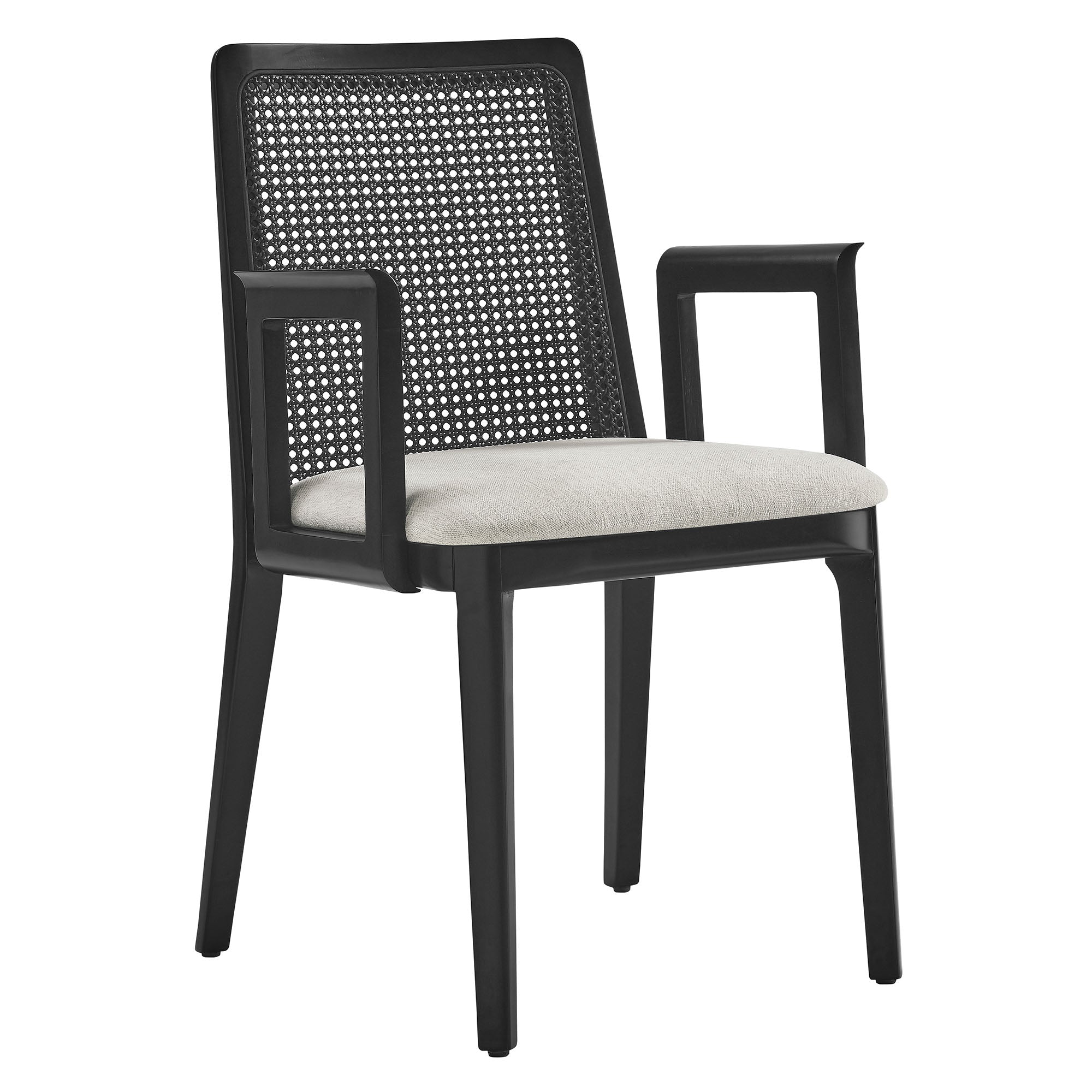 Monarch Beech Wood and Rattan Dining Armchair - EEI-6844-BLK-BLK-HEI